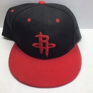 Houston Rockets NBA Snapback Hat Two Tone Black Red Puffy Embroidered Logo